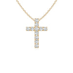 Load image into Gallery viewer, Lab-Grown Flat Prong-Set Diamond Cross Pendant
