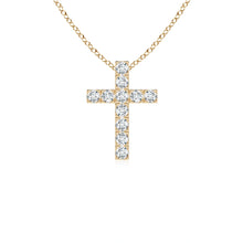 Lab-Grown Flat Prong-Set Diamond Cross Pendant