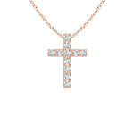 Load image into Gallery viewer, Lab-Grown Flat Prong-Set Diamond Cross Pendant
