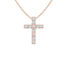 Lab-Grown Flat Prong-Set Diamond Cross Pendant