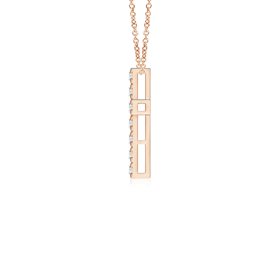 Lab-Grown Flat Prong-Set Diamond Cross Pendant