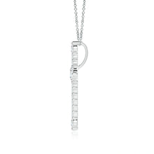 Lab-Grown Prong-Set Diamond Budded Cross Pendant