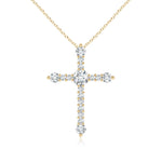 Load image into Gallery viewer, Lab-Grown Prong-Set Diamond Budded Cross Pendant
