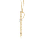Load image into Gallery viewer, Lab-Grown Prong-Set Diamond Budded Cross Pendant
