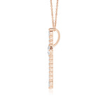 Load image into Gallery viewer, Lab-Grown Prong-Set Diamond Budded Cross Pendant

