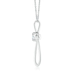 Load image into Gallery viewer, Prong-Set Round Lab-Grown Diamond Ribbon Twist Cross Pendant
