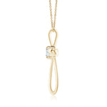 Load image into Gallery viewer, Prong-Set Round Lab-Grown Diamond Ribbon Twist Cross Pendant
