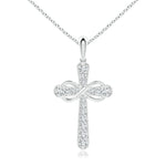 Load image into Gallery viewer, Lab-Grown Pave-Set Diamond Cross and Sideways Infinity Pendant
