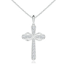 Lab-Grown Pave-Set Diamond Cross and Sideways Infinity Pendant