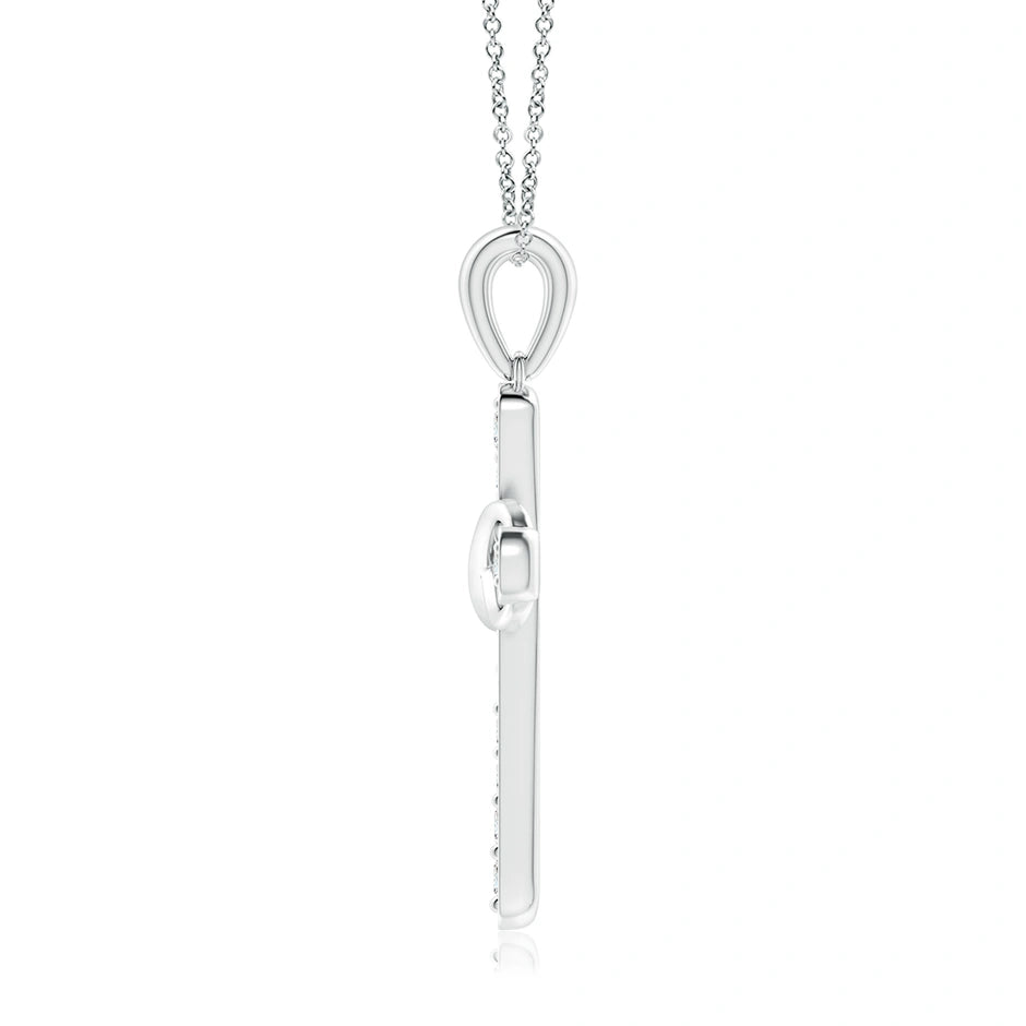 Lab-Grown Pave-Set Diamond Cross and Sideways Infinity Pendant