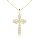 Load image into Gallery viewer, Lab-Grown Pave-Set Diamond Cross and Sideways Infinity Pendant

