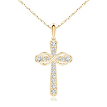 Lab-Grown Pave-Set Diamond Cross and Sideways Infinity Pendant