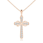 Load image into Gallery viewer, Lab-Grown Pave-Set Diamond Cross and Sideways Infinity Pendant
