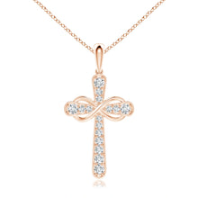 Lab-Grown Pave-Set Diamond Cross and Sideways Infinity Pendant