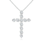 Load image into Gallery viewer, Lab-Grown Prong and Bar Set Diamond Cross Pendant
