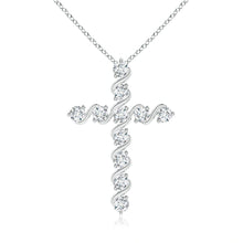 Lab-Grown Prong and Bar Set Diamond Cross Pendant