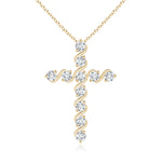 Load image into Gallery viewer, Lab-Grown Prong and Bar Set Diamond Cross Pendant
