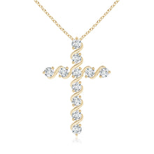 Lab-Grown Prong and Bar Set Diamond Cross Pendant