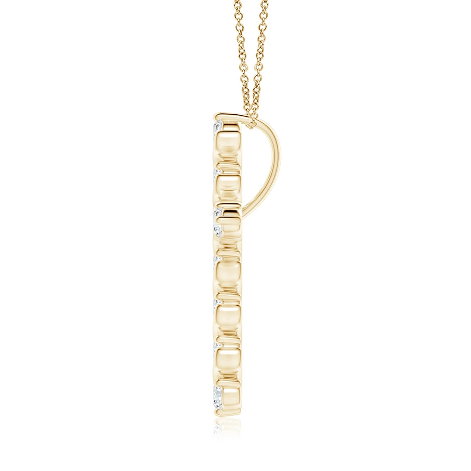 Lab-Grown Prong and Bar Set Diamond Cross Pendant