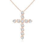 Load image into Gallery viewer, Lab-Grown Prong and Bar Set Diamond Cross Pendant
