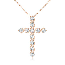Lab-Grown Prong and Bar Set Diamond Cross Pendant