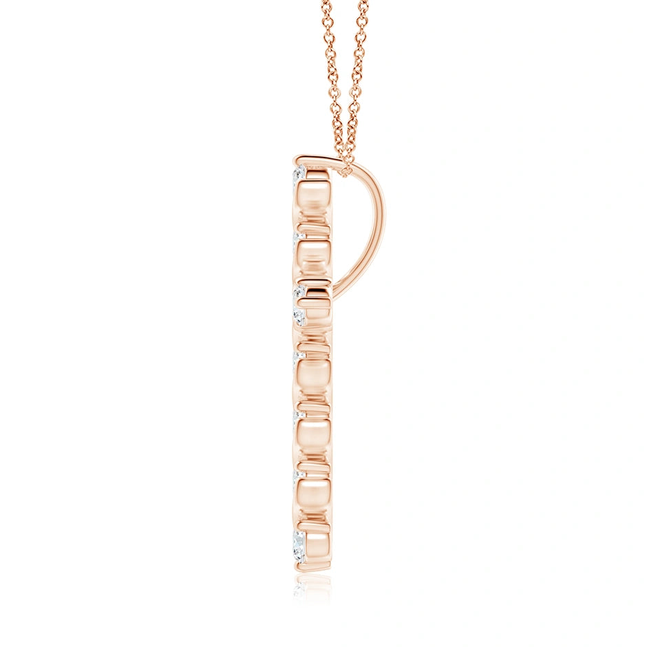 Lab-Grown Prong and Bar Set Diamond Cross Pendant
