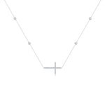 Load image into Gallery viewer, Lab-Grown Diamond Sideways Cross Station Necklace
