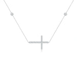 Load image into Gallery viewer, Lab-Grown Diamond Sideways Cross Station Necklace
