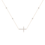 Load image into Gallery viewer, Lab-Grown Diamond Sideways Cross Station Necklace
