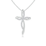 Load image into Gallery viewer, Lab-Grown Diamond Ribbon Cross Pendant
