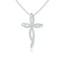 Lab-Grown Diamond Ribbon Cross Pendant