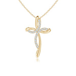 Load image into Gallery viewer, Lab-Grown Diamond Ribbon Cross Pendant
