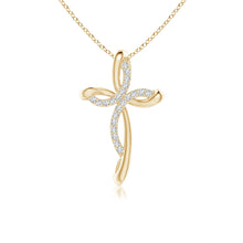 Lab-Grown Diamond Ribbon Cross Pendant