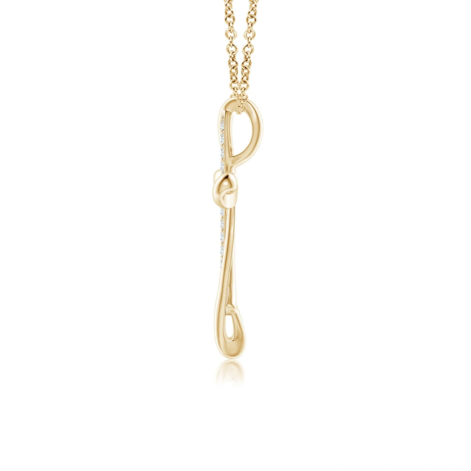 Lab-Grown Diamond Ribbon Cross Pendant