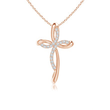 Lab-Grown Diamond Ribbon Cross Pendant