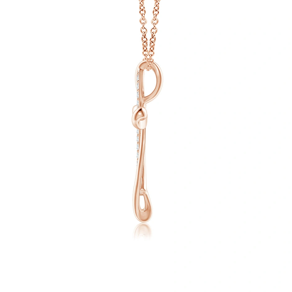 Lab-Grown Diamond Ribbon Cross Pendant