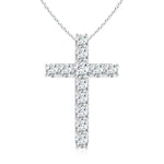Load image into Gallery viewer, Lab-Grown Classic Shared Prong-Set Diamond Cross Pendant
