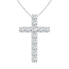 Lab-Grown Classic Shared Prong-Set Diamond Cross Pendant