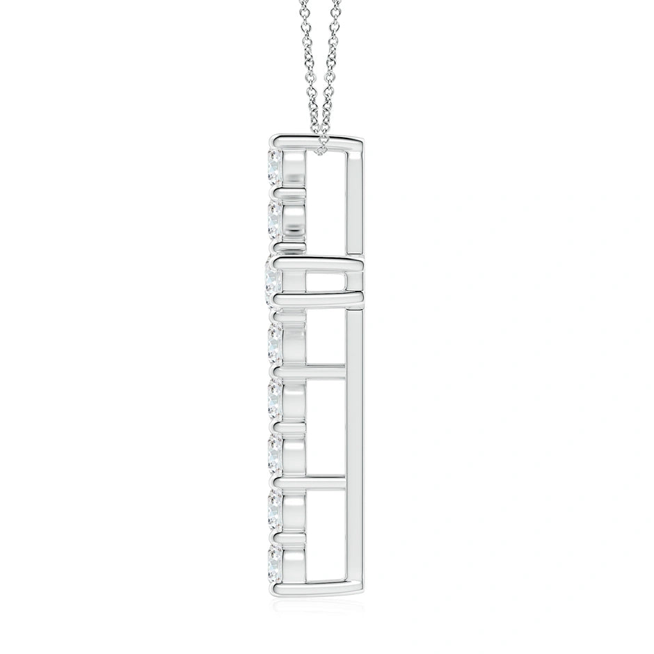 Lab-Grown Classic Shared Prong-Set Diamond Cross Pendant