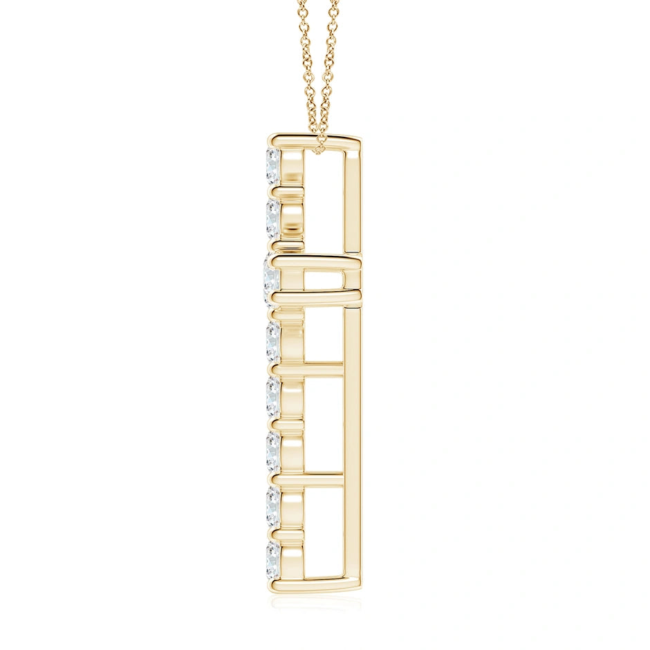 Lab-Grown Classic Shared Prong-Set Diamond Cross Pendant