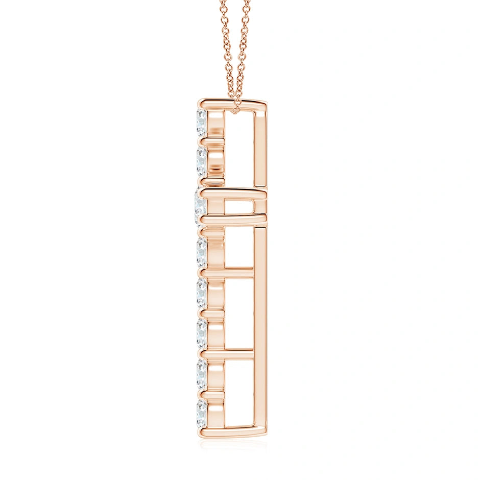 Lab-Grown Classic Shared Prong-Set Diamond Cross Pendant