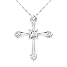 Lab-Grown Classic Diamond Budded Cross Pendant
