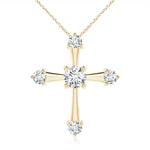 Load image into Gallery viewer, Lab-Grown Classic Diamond Budded Cross Pendant
