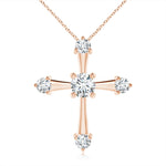 Load image into Gallery viewer, Lab-Grown Classic Diamond Budded Cross Pendant
