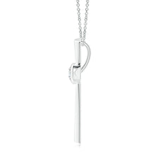 Bezel-Set Solitaire Round Lab-Grown Diamond Cross Pendant