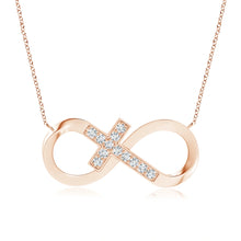Lab-Grown Pave-Set Diamond Sideways Infinity Cross Pendant