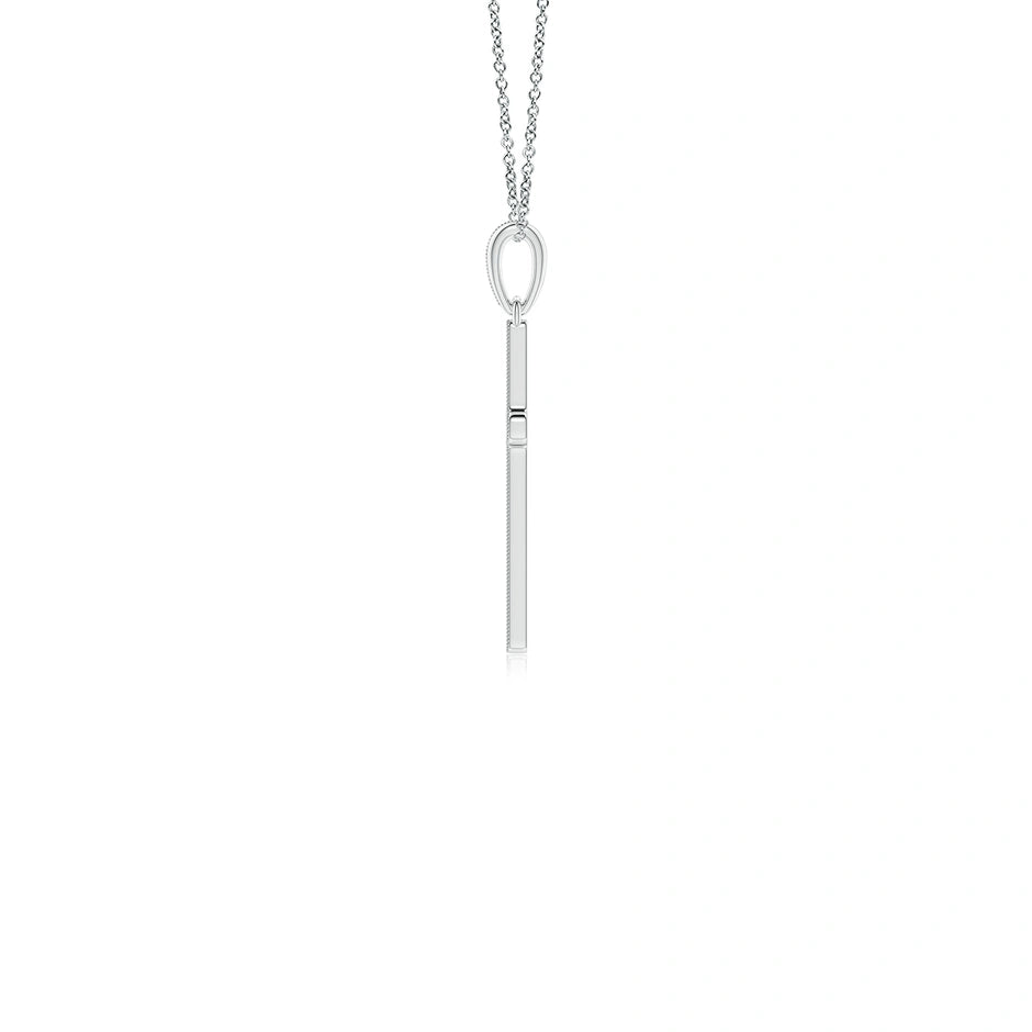 Lab-Grown Milgrain-Edged Diamond Latin Cross Pendant