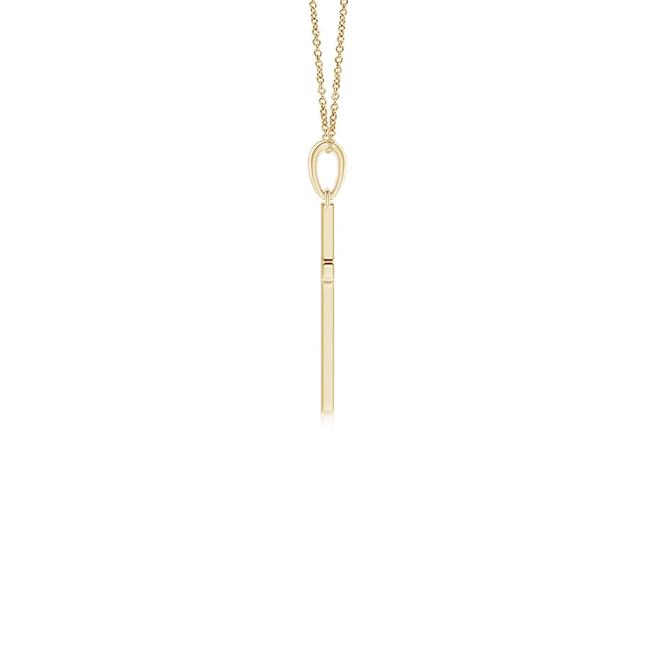 Lab-Grown Milgrain-Edged Diamond Latin Cross Pendant