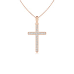 Load image into Gallery viewer, Lab-Grown Milgrain-Edged Diamond Latin Cross Pendant
