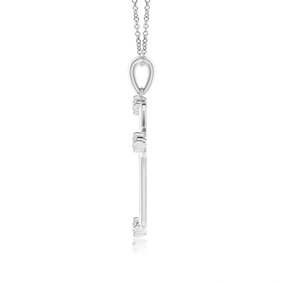 Lab-Grown Diamond Knife-Edged Budded Cross Pendant